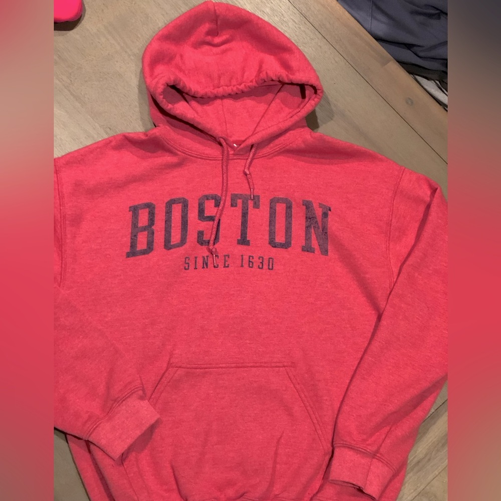 Red and Blue BOSTON Hoodie